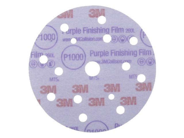 Boîte de 100 disques à poncer 3M Purple diamètre 150 mm grain 500
