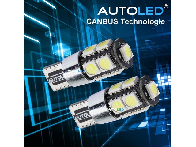 Ampoule LED T10 Canbus 9 leds Feux-position / plaque / Interieur