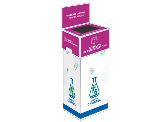 Cuve avec couvercle pour les déchets de gobelets et de petits cartons | BOXCARTON
