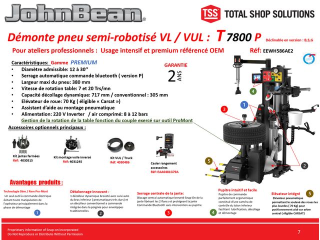 Démonte-pneus, modèle EHP System V EEWH517B JohnBean - Pouliot