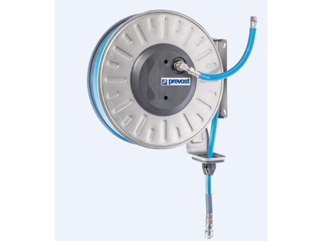 Enrouleur de tuyau à tambour ouvert pour air comprimé de Prevost :  informations et documentations