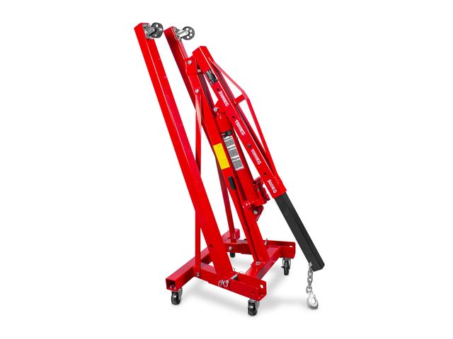Grue D'atelier Pliante 2 Tonnes - Capacité 2000 Kg, Hauteur Réglable 1450-2380 Mm, 6 Roues, Levage Hydraulique