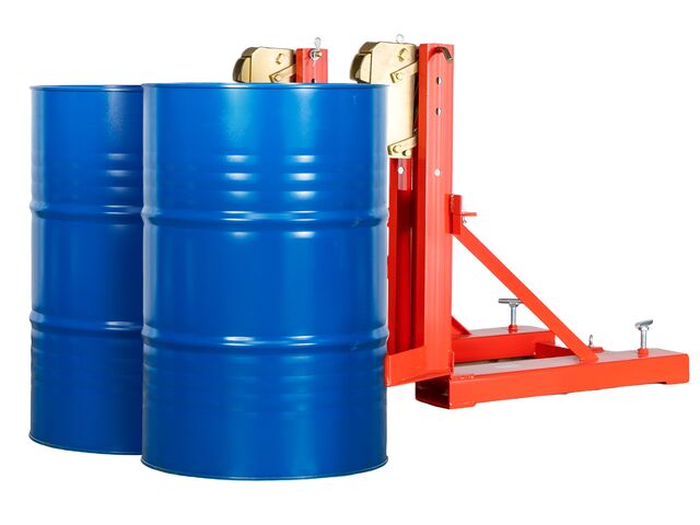Pince à fûts pour chariot élévateur 2 fûts 60-220L 2x 360kg MW Tools VTGR3602 - TORROS Equip Garage