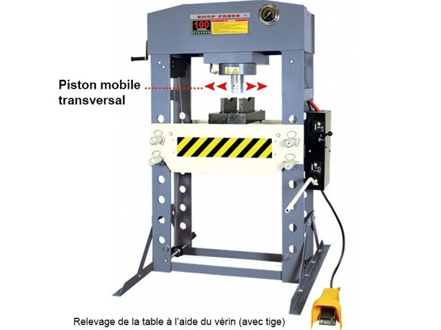 Presse hydraulique sur bâti 20 tonnes piston mobile etpédale d'aproche