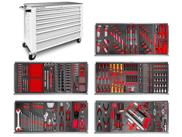 Servante d'atelier - 8 tiroirs - avec 299 outils