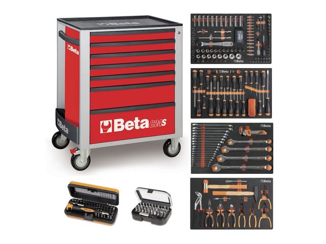 Servante mobile d'atelier 7 tiroirs BETA C24S/7 + compo 235 outils - Gris  de ALL4AUTO : informations et documentations