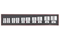 Jeu de douilles Foamx4 tray 3/4&#039;&#039; 22-50 mm 6 pans 10 pièces Teng Tools TEX3410