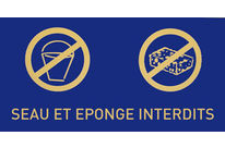 Autocollant Seau &amp; éponge interdits? bleu