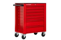 Servante d&amp;#039;atelier 7 tiroirs rouge robuste en acier soudé verrouillable roues ø125 mm MW Tools GW107R