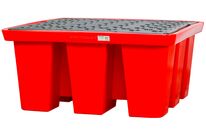 Bac de rétention en PE 1680x1680x750mm - avec grille - cap. 1100L MW Tools OPB1IBC