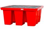Bac de rétention en PE 1680x1680x750mm - avec grille - cap. 1100L MW Tools OPB1IBC