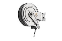 Enrouleur air et eau 12 m Ø G 1/2 (f) 20 bars Inox 304 avec enroulement automatique et support mural pivotant Raasm RA.8422.101