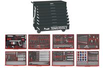 Servante d&#039;atelier complète noire 8 tiroirs set en mousse 399 outils Teng Tools TCEMM399NBK
