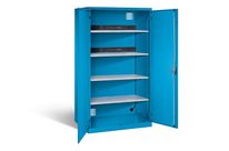 Armoire de charge de batterie Type D 2x5 (230V) 4 rayons | KEY Lock Bleu clair RAL 5012