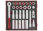 Jeu de douilles Foam2 tray 1/2'' 10- 24mm 27 pièces Teng Tools TED1227