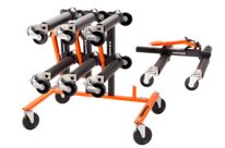 Lot de 4 chariots de manutention véhicule (type Gojack) + Rack de rangement OFFERT