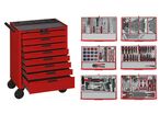 Servante d'atelier complète rouge 8 tiroirs Midi Master 491 outils Teng Tools TCMM491N8