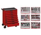 Servante d&#039;atelier complète rouge 8 tiroirs Midi Master 491 outils Teng Tools TCMM491N8