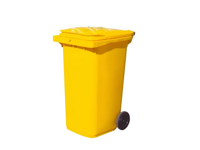 Conteneur de tri roulant 240 l jaune | B240LROUL Jaune 