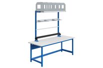 Poste de travail établi Logi avec châssis en acier soudé et plateau stratifié 30 mm 750 x 2000 mm Sofame LOD2000VSBIS