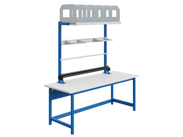 Poste de travail établi Logi avec châssis en acier soudé et plateau stratifié 30 mm 750 x 2000 mm Sofame LOD2000VSBIS