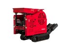 Mini concasseur de pierre sur chenilles avec moteur puissant à essence 18ch 500 cc - 2 à 5 tonnes/heure - Avec tapis convoyeur MW Tools MVG1000