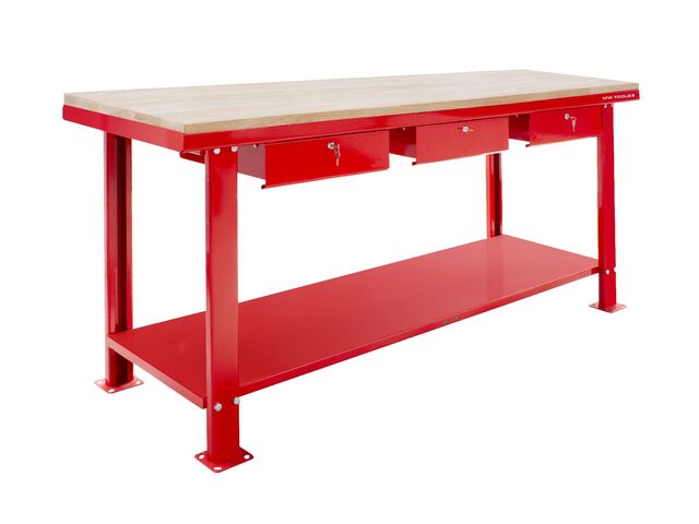 Établi 200 cm avec plateau MDF et 3 tiroirs MW Tools DER2000W