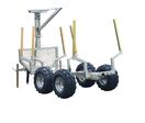 Remorque forestière double essieux 4 roues 1400kg 1800-2650x1300x1000mm avec grue de levage Torros AHR1400W