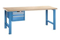 Établi à 3 tiroirs multiplex | KEY Lock Bleu clair RAL 5012