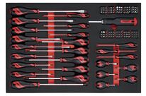 Jeu de tournevis et embouts Foam4x4 tray PLAT- PH- PZ- TX- TPX- HEX- GR 122 pièces Teng Tools TTEMD122N