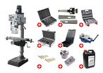 Pack Perceuse-fraiseuse à colonne 3 avances automatique perçage jusqu'à ø 32 mm CM4/M16 1,5 kW 400 V table croisée et accessoires essentiels Optidrill DH40CTP PACK PRO