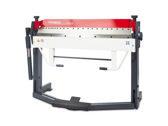 Plieuse de tôle manuelle et à pied largeur du travail 1270 mm 0-135° épaisseurs jusque 2 mm segments en haut incl. butée de longueur Torros PM1270