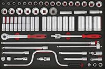 Jeu de douilles et accesoires Foam4x4 tray 1/2 8-36mm 63 pièces Teng Tools TTESK63