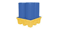 Bac de rétention carré en polyéthylène pour 4 fûts : 446150.117