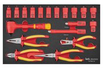Jeu de douilles et pinces isolées Foam3 tray 3/8 3/8 8- 20mm 6 pans 19 pièces Teng Tools TEFSKV19