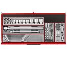 Servante d'atelier rouge professionnelle 7 tiroirs - Midi master set - 595 outils Teng Tools TKW37R595T