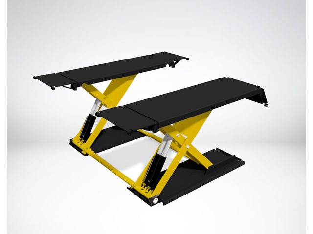 Table électrohydraulique très basse avec double plate-forme : DOUBLE LIFT