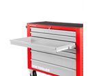 Servante d&#039;atelier 7 tiroirs rouge et grise extra large 1055 mm avec verrouillage dans la poignée et grandes roues ø160 mm MW Tools GW307GX