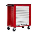 Servante d'atelier 7 tiroirs rouge et grise robuste en acier soudé verrouillable roues ø125 mm MW Tools GW107G