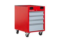Petite servante d&#039;atelier 4 tiroirs rouge et grise compacte hauteur 775 mm idéale pour un établi MW Tools MODK630/440
