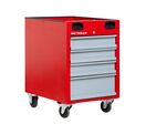 Petite servante d&#039;atelier 4 tiroirs rouge et grise compacte hauteur 775 mm idéale pour un établi MW Tools MODK630/440