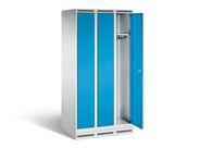 Armoire-vestiaire à 3 compartiments | KEY Lock Gris clair RAL 7035 / Bleu clair RAL 5012  