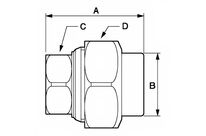 Union 3 pièces PVC/laiton femelle/filetée femelle | PVR 3UL