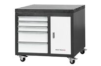Etabli mobile avec plateau en fonte 900x600x800 mm avec 1 porte et 5 tirroirs MW-Tech SF-WBD2