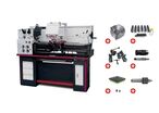Tour à métaux hauteur des pointes 165 mm entre-pointes 830 mm alésage 38 mm 1,5 kW 400V avec accessoires essentiels Optiturn TH3309 PACK