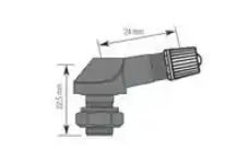 Valve coudée en aluminium anodisé