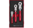 Set de clés à cliquets avec tête flexible Foam1 tray 1/4- 3/8- 1/2 3 pièces Teng Tools TEA7203