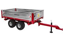 Remorque double essieu 2500 kg pour Micro-Tracteur - Benne galvanisée basculante hydraulique - 2400 x 1250 x 400 mm - Attelage anneau ø50 mm Torros AHRT2506H