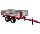 Remorque double essieu 2500 kg pour Micro-Tracteur - Benne galvanisée basculante hydraulique - 2400 x 1250 x 400 mm - Attelage anneau ø50 mm Torros AHRT2506H