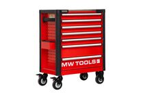 Servante d&#039;atelier 7 tiroirs rouge et noire finition haute qualité avec plan de travail en acier inoxydable MW Tools GWB107